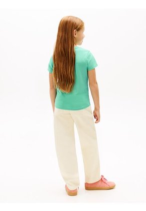 Camiseta Verde Vintage Slim De Punto Con Logo Tommy Hilfiger
