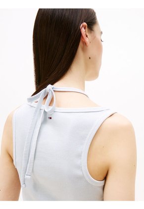 Camiseta Celeste Sin Mangas Con Cuello Halter Tommy Jeans