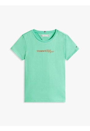 Camiseta Verde Vintage Slim De Punto Con Logo Tommy Hilfiger