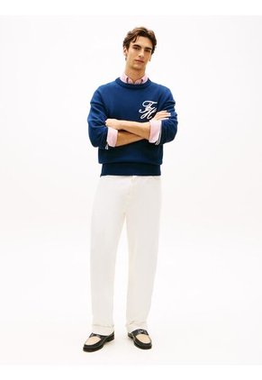 Saco Azul Grueso Con Logo Bordado Tommy Hilfiger