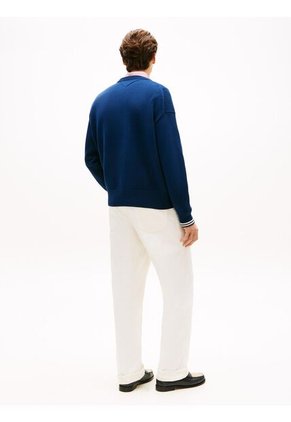 Saco Azul Grueso Con Logo Bordado Tommy Hilfiger