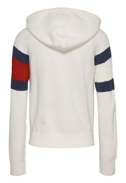 Buzo Blanco Con Capota Y Logo Tommy Jeans