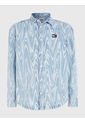 Camisa Jeans De Remolinos Y Corte Informal Hombre Azul Tommy Jeans de Tommy Hilfiger