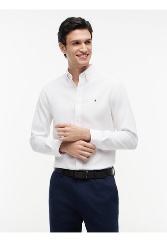Camisa Blanca De Corte Regular Manga Larga Con Tejido Dobby Tommy Hilfiger Tommy Hilfiger
