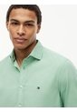 Camisa Verde De Corte Regular En Popelín Lavado Tommy Hilfiger de Tommy Hilfiger