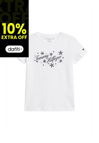 Camiseta Blanca Manga Corta Con Logo Script Tommy Hilfiger Tommy Hilfiger