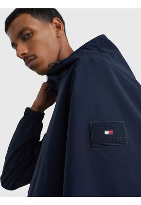 Chaqueta Th Protect Con Gorro Y Cierre Hombre Azul Tommy Hilfiger