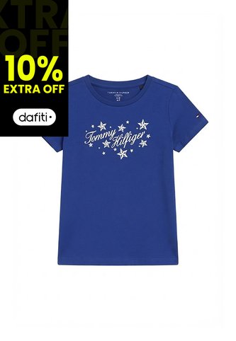 Camiseta Azul Manga Corta Con Logo Script Tommy Hilfiger Tommy Hilfiger