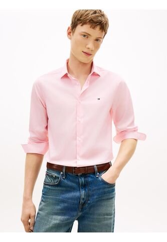 Camisa Rosa De Manga Larga Con Micro Estampado Tommy Hilfiger Tommy Hilfiger
