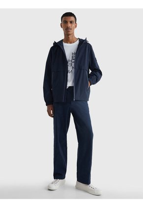 Chaqueta Th Protect Con Gorro Y Cierre Hombre Azul Tommy Hilfiger