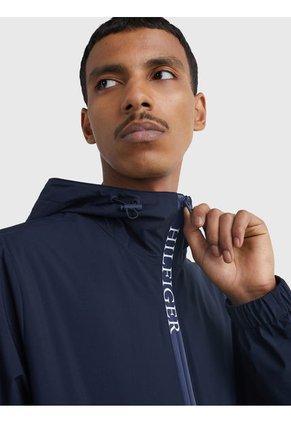 Chaqueta Th Protect Con Gorro Y Cierre Hombre Azul Tommy Hilfiger
