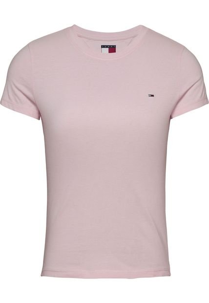 Camiseta Rosa Tommy Jeans Corte Slim Tommy Jeans