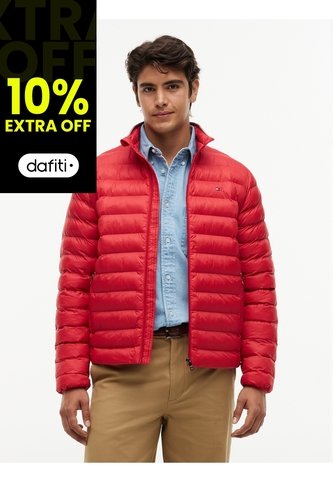 Chaqueta Roja Plegable Repelente Al Agua Tommy Hilfiger Tommy Hilfiger