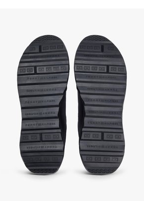 Tenis Negro Retro Runner En Mezcla De Cuero Tommy Hilfiger
