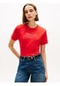 Camiseta Roja De Punto Interlock Con Logo Tommy Hilfiger de Tommy Hilfiger