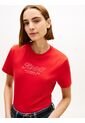 Camiseta Roja De Punto Interlock Con Logo Tommy Hilfiger de Tommy Hilfiger