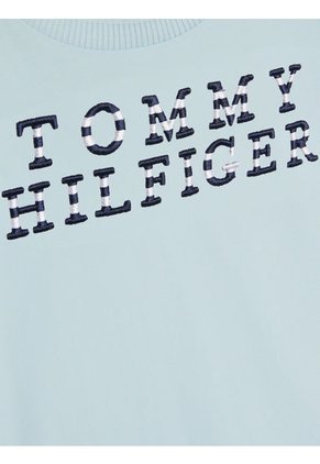 Camiseta Con Logo De Rayas Náuticas Niña Celeste Tommy Hilfiger