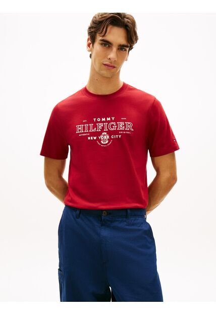 Camiseta Roja Heritage Con Logo Gráfico Tommy Hilfiger