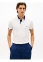 Polo Blanco De Corte Regular Con Ribeteado Tommy Hilfiger de Tommy Hilfiger