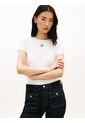 Camiseta Blanca De Punto Con Logo Texturizado Tommy Hilfiger de Tommy Hilfiger