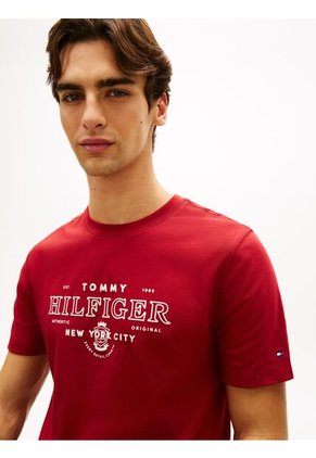 Camiseta Roja Heritage Con Logo Gráfico Tommy Hilfiger