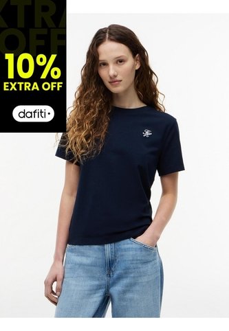 Camiseta Multicolor De Cuello Redondo Con Logo Bordado Tommy Hilfiger Tommy Hilfiger