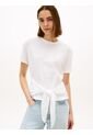 Camiseta Blanca Texturizada Amplia Con Lazo Tommy Hilfiger de Tommy Hilfiger