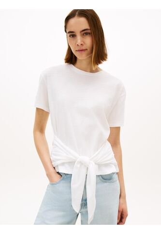Camiseta Blanca Texturizada Amplia Con Lazo Tommy Hilfiger Tommy Hilfiger