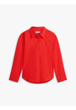 Camisa Roja A Rayas De Corte Regular Tommy Hilfiger