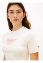 Camiseta Blanca De Punto Interlock Con Logo Tommy Hilfiger de Tommy Hilfiger