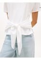 Camiseta Blanca Texturizada Amplia Con Lazo Tommy Hilfiger de Tommy Hilfiger