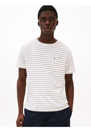 Camiseta Azul Con Diseño De Rayas Tommy Hilfiger