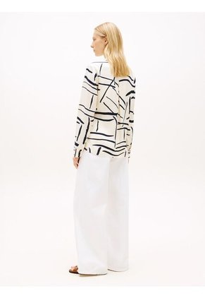 Camisa Blanca De Corte Regular Con Botones Dorados Tommy Hilfiger