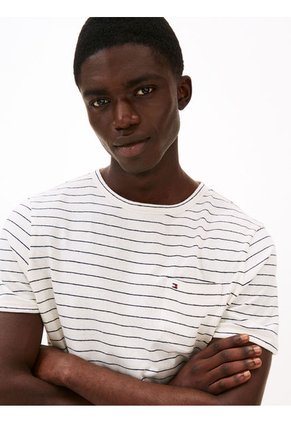 Camiseta Azul Con Diseño De Rayas Tommy Hilfiger