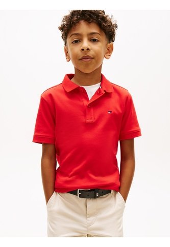 Polo Rojo Para Niño De Punto Interlock De Corte Regular Tommy Hilfiger Tommy Hilfiger
