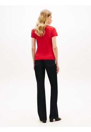 Camiseta Roja De Punto Con Logo Texturizado Tommy Hilfiger