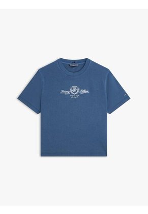 Camiseta Multicolor Amplia Con Logo Y Escudo Bordado Tommy Hilfiger