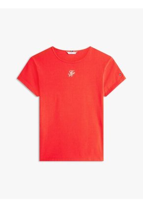 Camiseta Roja De Punto Con Logo Texturizado Tommy Hilfiger