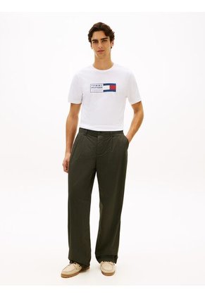 Camiseta Blanca De Punto Con Cuello Redondo Tommy Hilfiger