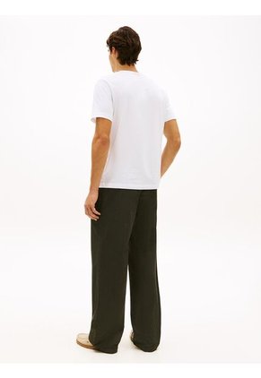 Camiseta Blanca De Punto Con Cuello Redondo Tommy Hilfiger