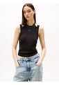 Camiseta Negra Sin Mangas Con Cuello Halter Tommy Jeans de Tommy Hilfiger