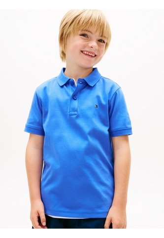 Polo Azul Para Niño De Punto Interlock De Corte Regular Tommy Hilfiger Tommy Hilfiger