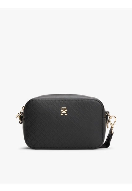 Bolso Negro Con Monograma TH Tommy Hilfiger