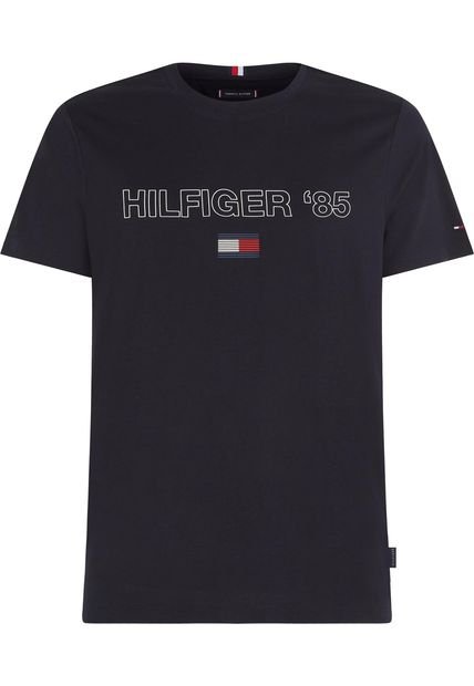 Camiseta Azul Con Logo 1985 Tommy Hilfiger