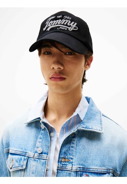 Gorra Negra De Béisbol Con Logo Bordado Tommy Hilfiger