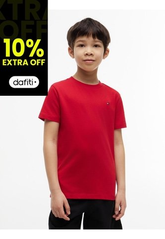 Camiseta Roja Para Niño Manga Corta Con Logo Gráfico Tommy Hilfiger Tommy Hilfiger