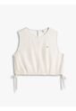 Blusa Beige Sin Mangas Con Lazada En Mezcla De Lino Tommy Jeans de Tommy Hilfiger