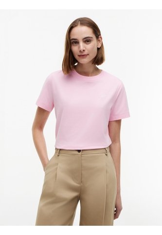Camiseta Rosa De Cuello Redondo Con Logo Bordado Tommy Hilfiger Tommy Hilfiger