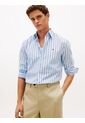 Camisa Celeste Flex Polin Con Rayas Tommy Hilfiger de Tommy Hilfiger