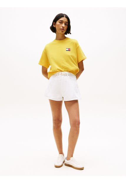 Camiseta Amarilla Amplia Hilfiger Con Logo Trasero Tommy Hilfiger